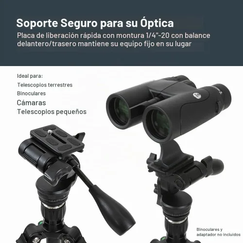 Vista 3 de Celestron 82051 Hummingbird Cabezal de Trípode de Acción Rápida Pan Tilt para Telescopio Terrestre, Binoculares o Cámara, Negro