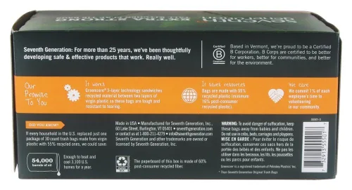 Vista 2 de Seventh Generation, Bolsas de basura altas para cocina de 13 galones, 30