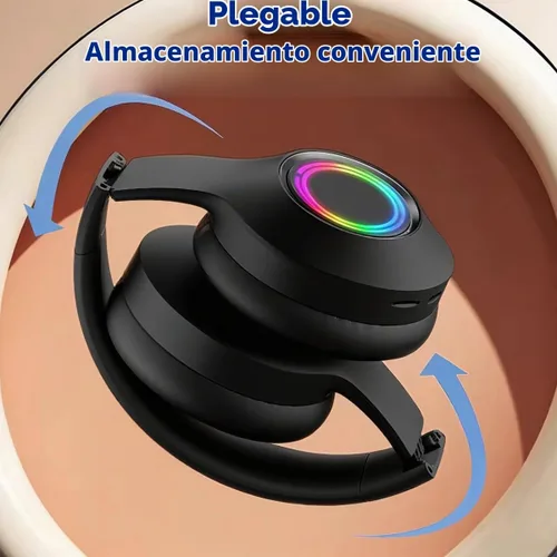 Vista 3 de Auriculares Bluetooth Sobre la Oreja, Auriculares Inalámbricos de Baja Latencia, Llamadas Manos Libres, Auriculares de Reducción de Ruido de Graves
