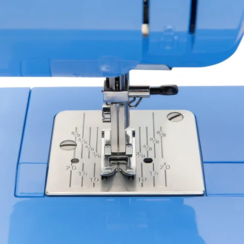 Vista 5 de Janome Blue Couture - Máquina de coser fácil de usar con estructura metálica interior, diagrama de bobina, videos tutoriales, ¡hecha pensando