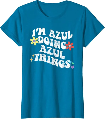 Vista 78 de Retro Groovy Im AZUL Doing AZUL Things - Camiseta divertida para el día de la madre, Negro