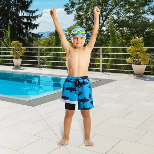 Vista 3 de Traje de baño para niños con forro tipo bóxer de secado rápido para playa