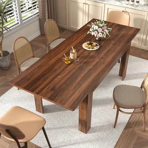 Vista 9 de jiteentarou Mesa de comedor extensible para 6-8 personas de 59 a 86 pulgadas, mesas ampliables de 86 pulgadas de largo para espacios pequeños, mesas