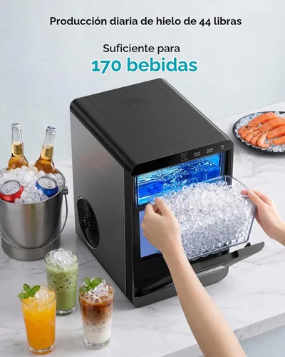 Vista 3 de EUHOMY Nugget - Encimera para hacer hielo, 40 libras/24 horas, lista en 7