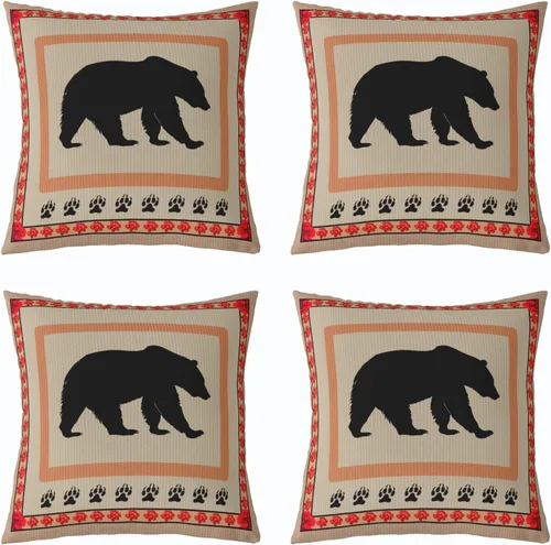 Vista 13 de Juego de 4 fundas de almohada con estampado de piel de vaca de 16 x 16 pulgadas, fundas de cojín de piel de vaca para sala de estar, dormitorio
