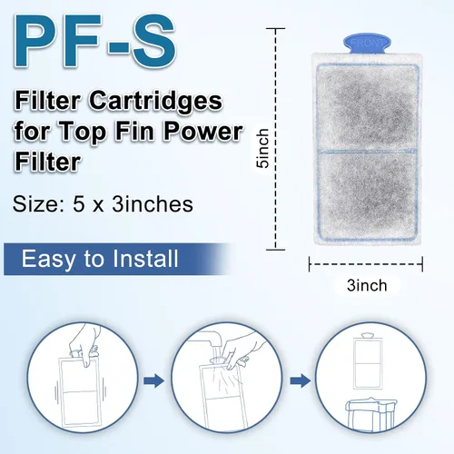 Vista 3 de driamor Paquete de 6 cartuchos de filtro PF-S compatibles con filtros de potencia PF10, repuesto de cartuchos de filtros de tanque de peces pequeños