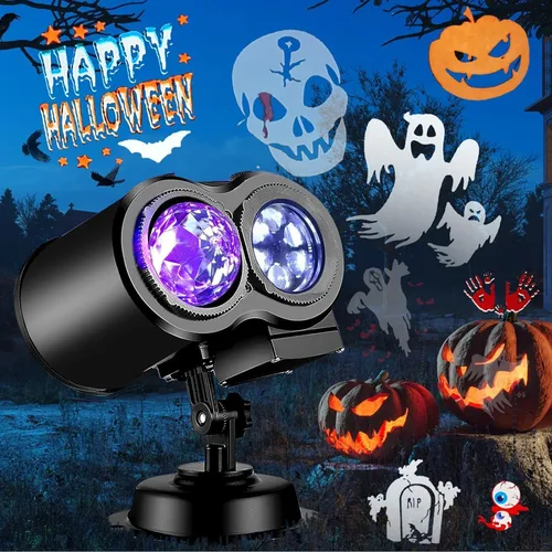 Vista 4 de Luces de proyector de decoraciones de Halloween más brillantes, proyectores navideños actualizados 2026, proyector de Navidad con 19 diapositivas