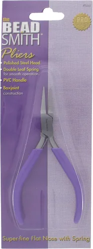 Vista 7 de The Beadsmith Alicates de punta plana – 4.5 pulgadas (4.488 in) – Mango de agarre de vinilo morado con resortes de hoja doble – Herramienta