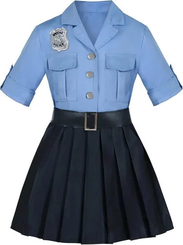 Vista 2 de Girls Uniforme de oficial de policía para niñas. Disfraz de policía para Halloween