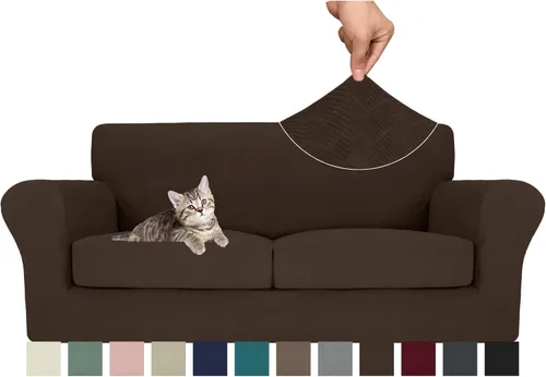 Vista 114 de MAXIJIN 2 piezas de fundas para silla con brazos, funda para silla de sofá para sala de estar, funda elástica para perros para una silla con 1 cojín