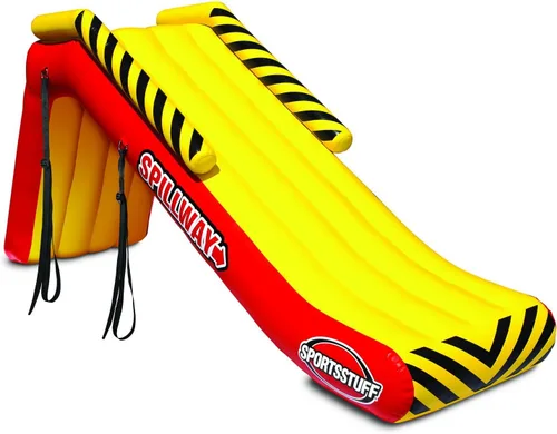Vista 2 de SportsStuff - Diapositiva para muelle de spillway - Tobogán inflable para pontón, amarillo y rojo, grande