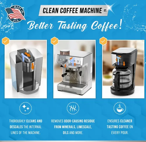 Vista 5 de ACTIVE Limpiador de destilador y descalcificador de máquina de café, incluye polvo de limpieza de destilador de 2 libras y líquido de limpieza