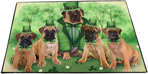 Vista 25 de Doggie of the Day Bullmastiff Dogs Floor Mat - 4th of July Independence Day - Best Dog Doormat - Protector Decor - Unique Portrait Art - Premium