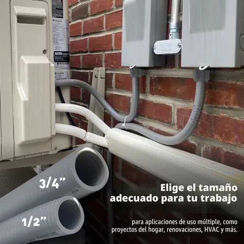Vista 6 de Sealproof Conjunto de Látigo de Alimentación, Conducto Eléctrico Flexible Hermético a Líquidos No Metálico de 1/2 Pulgada x 6 Pies y Cable
