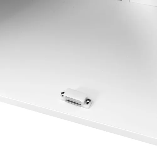 Vista 6 de NewCosmos Gabinete de almacenamiento de piso de baño con estante ajustable de doble puerta, color blanco