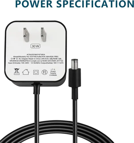 Vista 5 de Adaptador de corriente de 30 W para Echo (4.ª generación), Echo (3ª generación), Echo Show 10 (3ª generación), Echo Show (2.ª generación), Echo Show