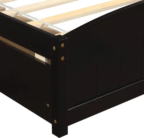 Vista 9 de Harper & Bright Designs Base de cama individual, plataforma de madera con dos cajones, cabecero, estribo y soporte de listones de madera (expreso)
