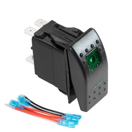 Vista 8 de FXC Interruptor basculante momentáneo (Encendido)/Apagado de 5 pines con luz LED azul láser 20 A/12 V 10 A/24 V con juego de cables de puente