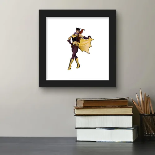 Vista 5 de Trends International Gallery Pops DC Comics Bombshells - Batgirl - Figura Pinup - Póster de pared, 12 x 12 pulgadas, versión enmarcada en negro