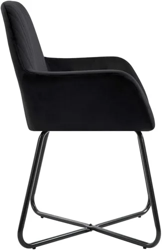 Vista 5 de Dining Chairs Set of 2, Black Velvet Upholstered Kitchen Chairs, Modern Design for Dining Room, Comfortable Seating, Easy Assembly