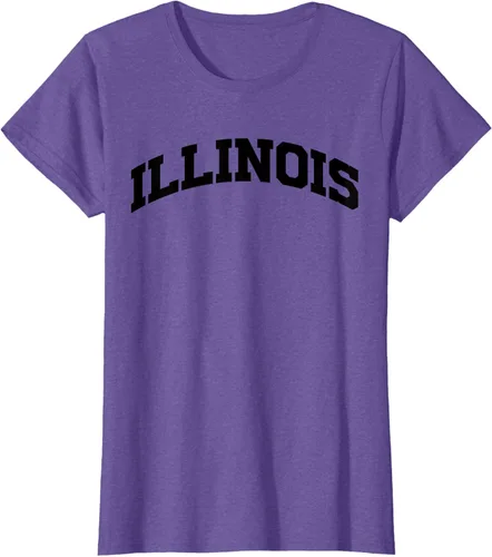 Vista 28 de Illinois Gift - Camiseta de diseño deportivo con texto universitario, gris, S