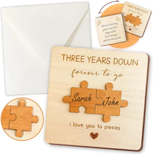 Vista 8 de STOFINITY Tarjeta de Aniversario de 1 Año para Novio Novia - Tarjetas de Feliz Primer Aniversario para Hombres, 1ª Tarjeta de Citas de Papel
