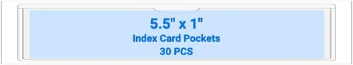 Vista 89 de 30 PCS Clear Self Adhesive Plastic Label Pockets, Top Loading Business & Library Index Card Holders, Peel and Stick Sleeves for Storage Bins, Totes