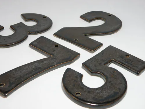 Vista 3 de Stoneware House Numbers, House Tiles, Ceramic house Address Numbers