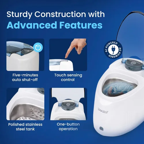 Vista 14 de iSonic Limpiador ultrasónico de dentadura/alineador/retenedor para todos los aparatos dentales y de la apnea del sueño (F3900)