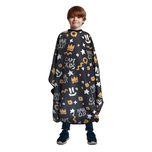 Vista 10 de Pelocapa Capas de corte de cabello para niños, impermeables, capas de champú para niños y niñas, 39 x 51 pulgadas (vehículo de construcción)