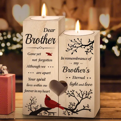 Vista 5 de Regalos conmemorativos – Candelabros conmemorativos para la pérdida del hermano – Regalo de condolencia por pérdida de hermano, regalo de duelo por