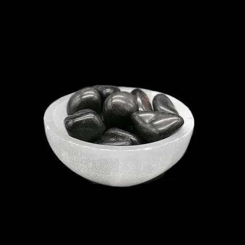 Vista 11 de Soul Sticks Cuenco de selenita de 3 pulgadas relleno de piedra semicristal y curativa de selenita pura, cuenco decorativo de carga de cristal de 7