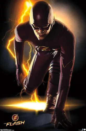 Vista 12 de Trends International DC Comics TV - The Flash - Póster de pared de retrato, 14.725 x 22.375 pulgadas, versión enmarcada de madera de granero