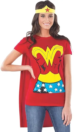 Vista 4 de Rubies DC Comics Wonder - Camiseta para mujer con capa y diadema