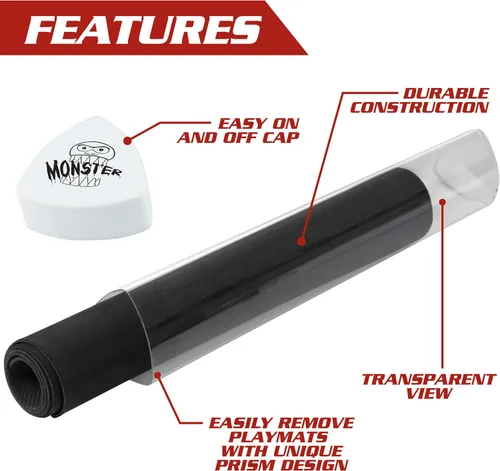 Vista 2 de Monster TCG Gaming Prism Playmat Tube(Blanco) - No se desprende de las superficies - Diseño fácil de entrar y salir - Guarda mejor tu tarjeta