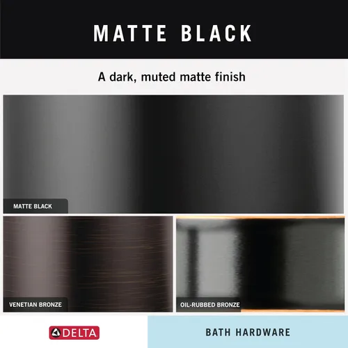 Vista 4 de Delta Soporte de papel higiénico giratorio Negro mate Soporte de pared Accesorios de baño Tetra