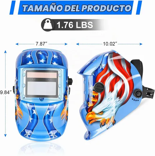 Vista 3 de Casco de Soldadura con Oscurecimiento Automático de Color Verdadero con Rango de Sombra Ajustable 4/9-13 para Máscara de Soldador TIG MIG ARC Azul