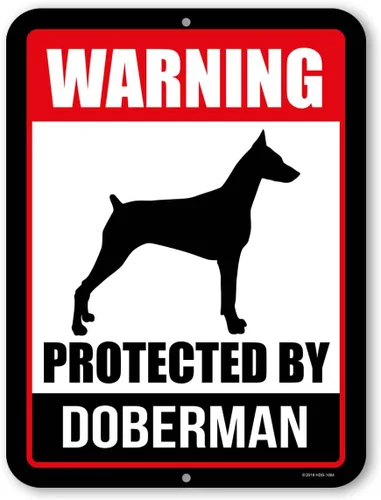 Vista 3 de Honey Dew Gifts, Señal de aluminio de metal con advertencia protegida por boxer, Beware of Dog, 9 x 12 pulgadas, HDG-1062