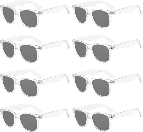 Vista 132 de Suministros para regalos de fiesta de colores neón Paquete de 8 gafas de sol unisex