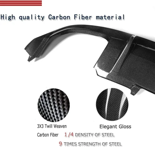 Vista 3 de Borde de parachoques trasero de fibra de carbono compatible con Audi A5 Sline S5 4 puertas 2 puertas 2012-2016 cubierta de parachoques trasero borde