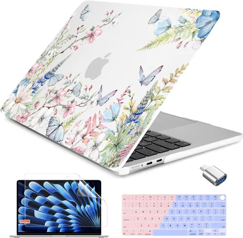 Vista 26 de Batianda AstroGrid - Funda para MacBook Air de 13.6" M2-M5 Chip, Galaxy Líneas abstractas