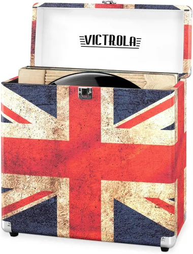 Vista 8 de Victrola Collector – Estuche de almacenamiento para discos – Contiene más de 30 discos de vinilo, herrajes resistentes, bisagras y esquinas