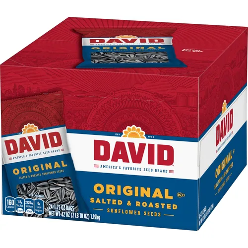 Vista 3 de David Seeds Semillas de girasol originales, bolsas de 1.75 onzas (paquete de 24)