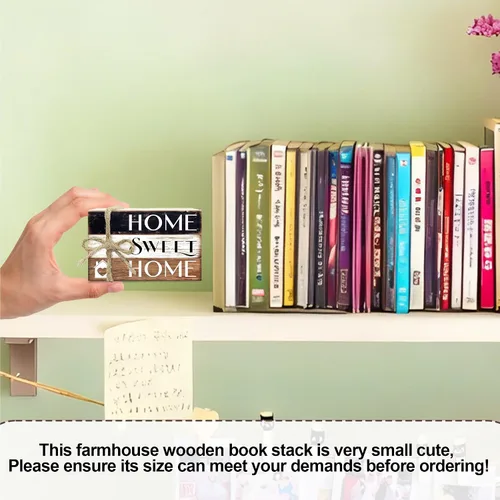 Vista 2 de Mini libros decorativos para decoración del hogar, pequeña pila de libros de madera para decoración de mesa, libro de decoración del hogar
