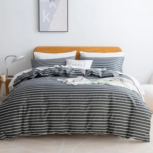 Vista 26 de JELLYMONI - Juego de cama de algodón suave y lujoso, tamaño individual, queen y king (fundas de edredón y de almohadas) (no incluye edredón)