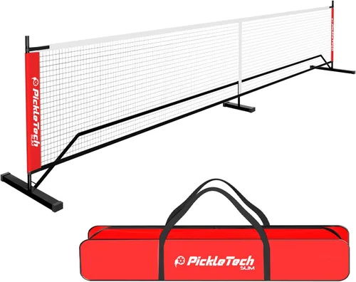 Vista 11 de PICKLETECH 4.0 Slim Version Portable Pickleball Nets Outdoor Game 22 FT Pickleball Net-USAPA Regulation Size-Pickle Ball Net System with Carrying