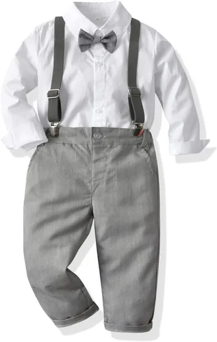 Vista 16 de SALNIER Conjunto formal de esmoquin para niños pequeños B-Negro