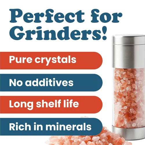 Vista 5 de Sal rosa del Himalaya, 8 onzas, grano grueso, sin aditivos, sin conservantes, vegano, kosher, a granel. Cristales gourmet puros. Embalado