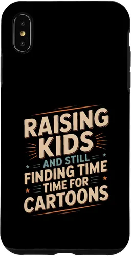 Vista 11 de Raising Kids and Still Finding Time Time for Cartoons Humor Case for iPhone XR
