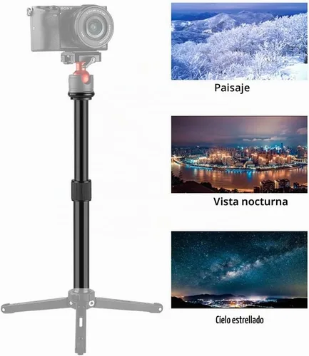 Vista 2 de Trípode Centro Columna Extensión Extensor Telescópica 2 Sección Polo Rod para Foto Studio Monopod Cámara DSLR